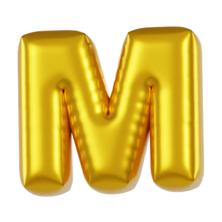 Alphabet M Balloon  3D Icon