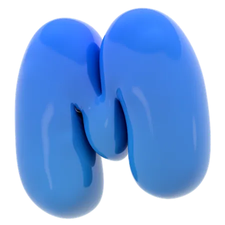 Alphabet M Bubble Letter Illustration In 3 D Design 3D Icon