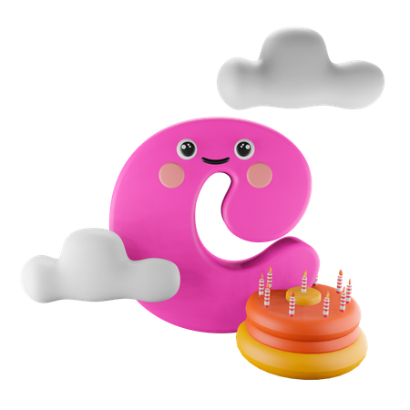 Alphabet mit C  3D Icon