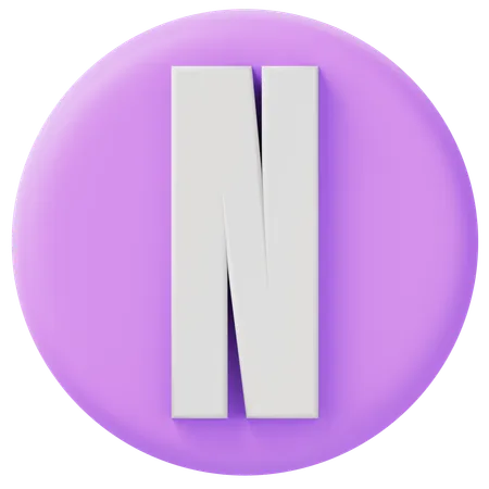 Alphabet N  3D Icon