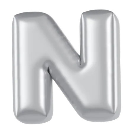 Alphabet N Ballloon  3D Icon