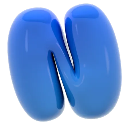 Alphabet N bubble letter  3D Icon