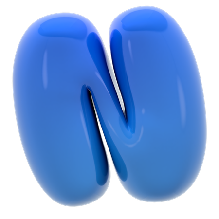 Alphabet N bubble letter  3D Icon