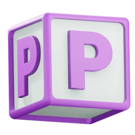 3 D P Alphabet Block Illustration 3D Icon