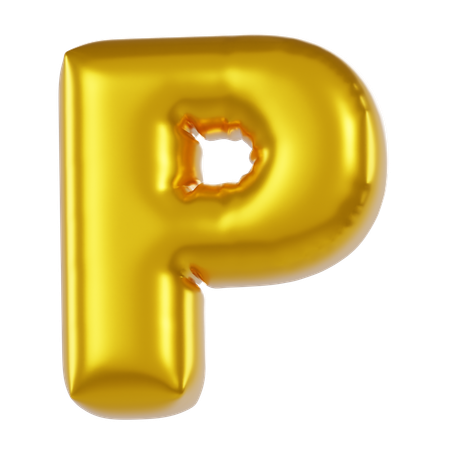 Ballon avec l'alphabet p  3D Icon