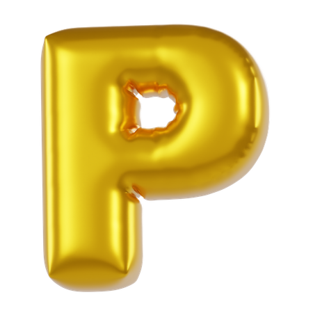 Alphabet P Balloon  3D Icon