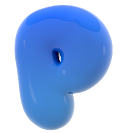 Lettre à bulles alphabet p  3D Icon