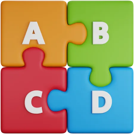 3 D Alphabet Puzzle Illustration Icon 3D Icon