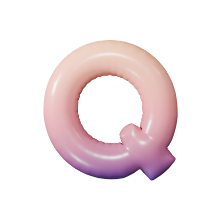 알파벳 q  3D Icon