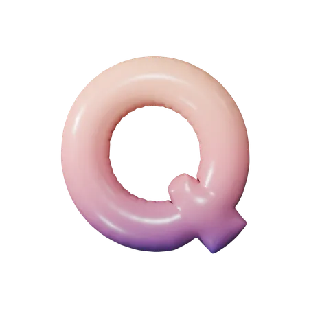 알파벳 q  3D Icon