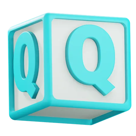 3 D Q Alphabet Block Illustration 3D Icon