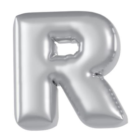 Alphabet R Balloon  3D Icon