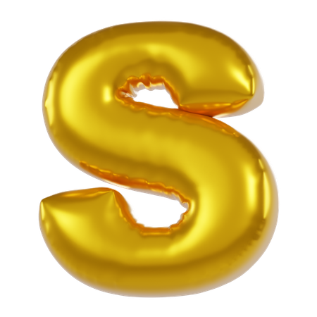 Alphabet S Balloon  3D Icon