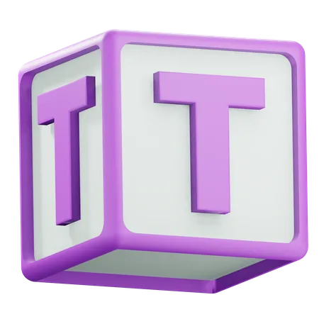 3 D T Alphabet Block Illustration 3D Icon