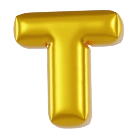 Alphabet T Balloon  3D Icon