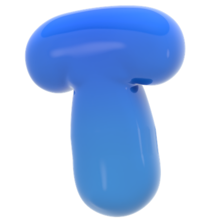 Alphabet T bubble letter  3D Icon