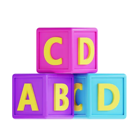 3 D Rendering Alphabet Blocks Icon Illustration 3D Icon