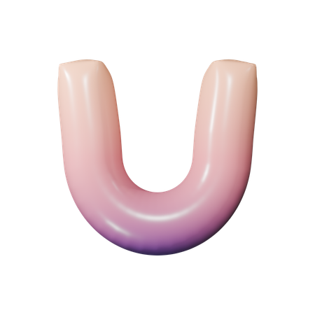 알파벳 u  3D Icon