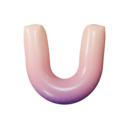 알파벳 u  3D Icon