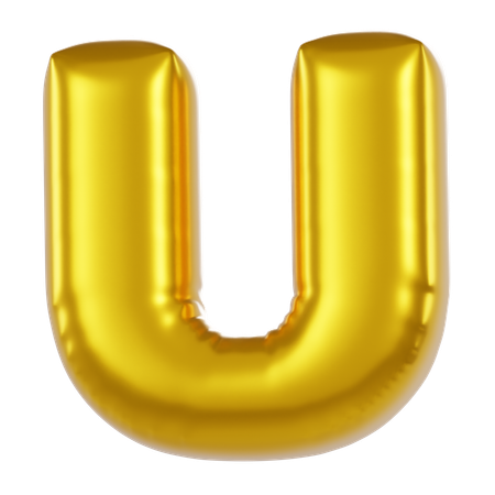 Ballon alphabet u  3D Icon