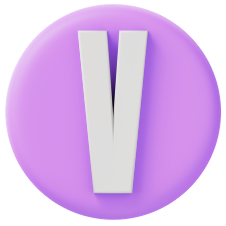 알파벳 v  3D Icon