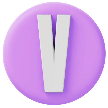 알파벳 v  3D Icon