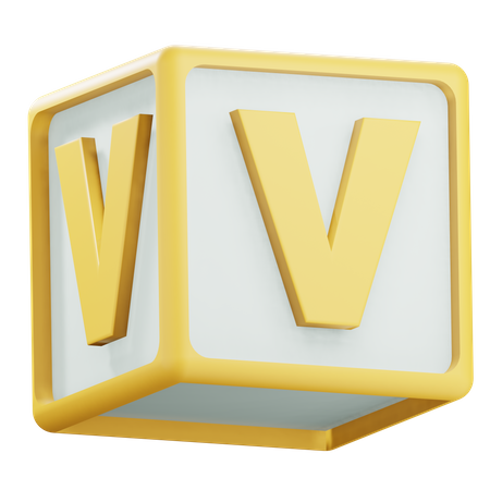 Alphabet V  3D Icon