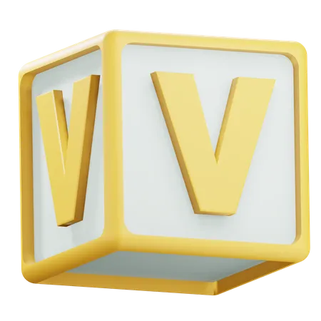 Alphabet V  3D Icon
