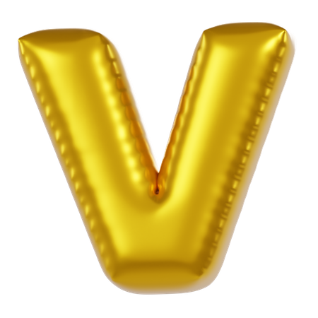 Alphabet V Balloon  3D Icon