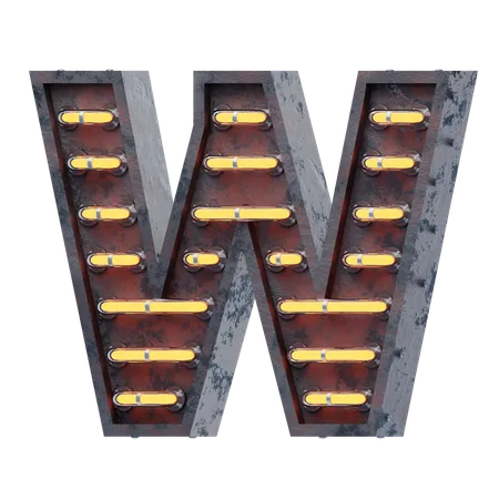 알파벳 w  3D Icon