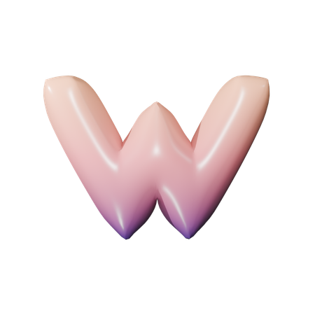 Alphabet w  3D Icon