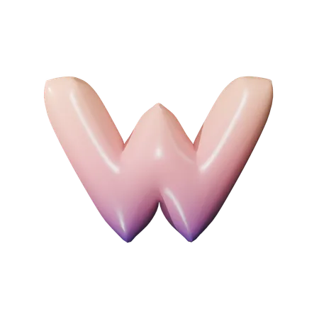 Alphabet w  3D Icon