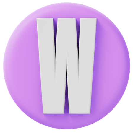 알파벳 w  3D Icon