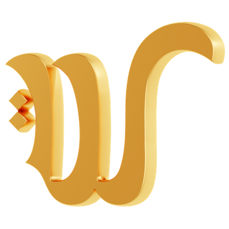 Alphabet W  3D Icon