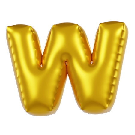 Alphabet-W-Ballon  3D Icon