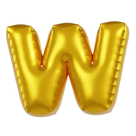 Alphabet-W-Ballon  3D Icon