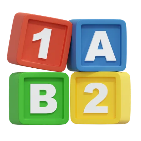 Alphabet Wooden Block Toy 3 D Icon Kids Toys Illustration 3D Icon