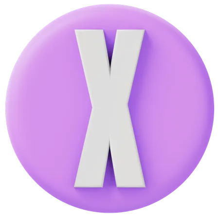 알파벳 x  3D Icon