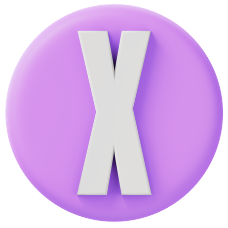 Alphabet X  3D Icon