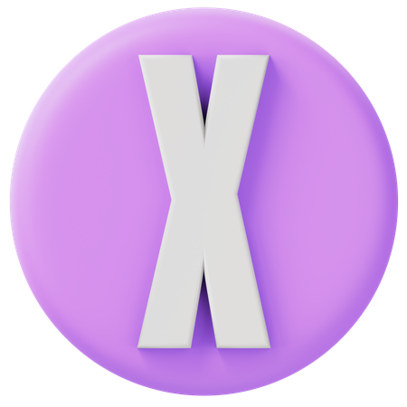 Alphabet X  3D Icon