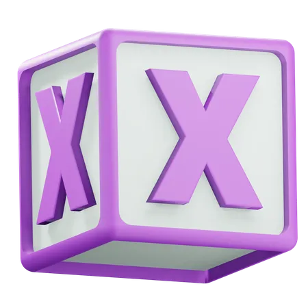 3 D X Alphabet Block Illustration 3D Icon