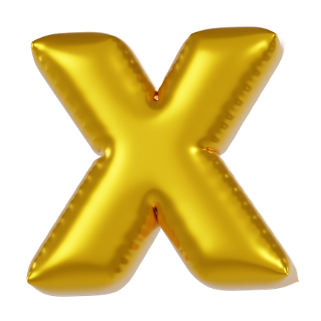 Alphabet X Balloon  3D Icon