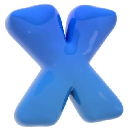 Alphabet X Bubble Letter Illustration In 3 D Design 3D Icon