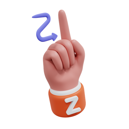 Alphabete Geste z  3D Icon