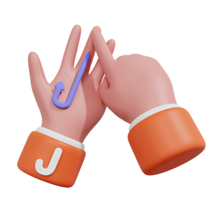 Geste des alphabets j  3D Icon