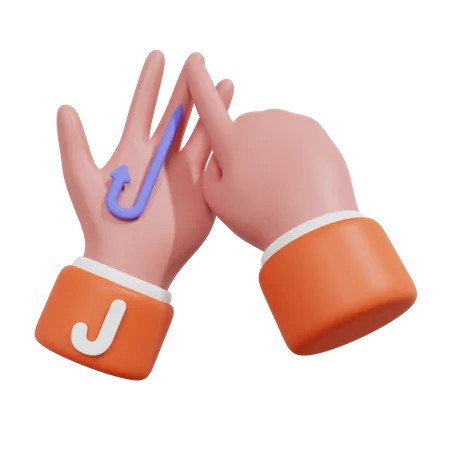 Geste des alphabets j  3D Icon