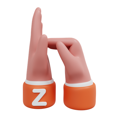 Geste alphabets z  3D Icon