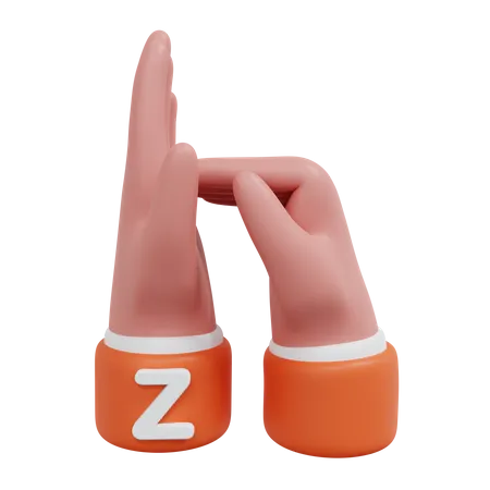 Geste alphabets z  3D Icon