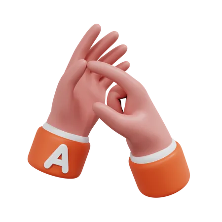 Alphabets Gesture A 3D Icon