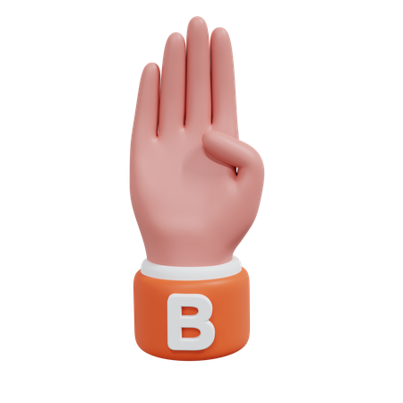 Alphabets Gesture B 3D Icon